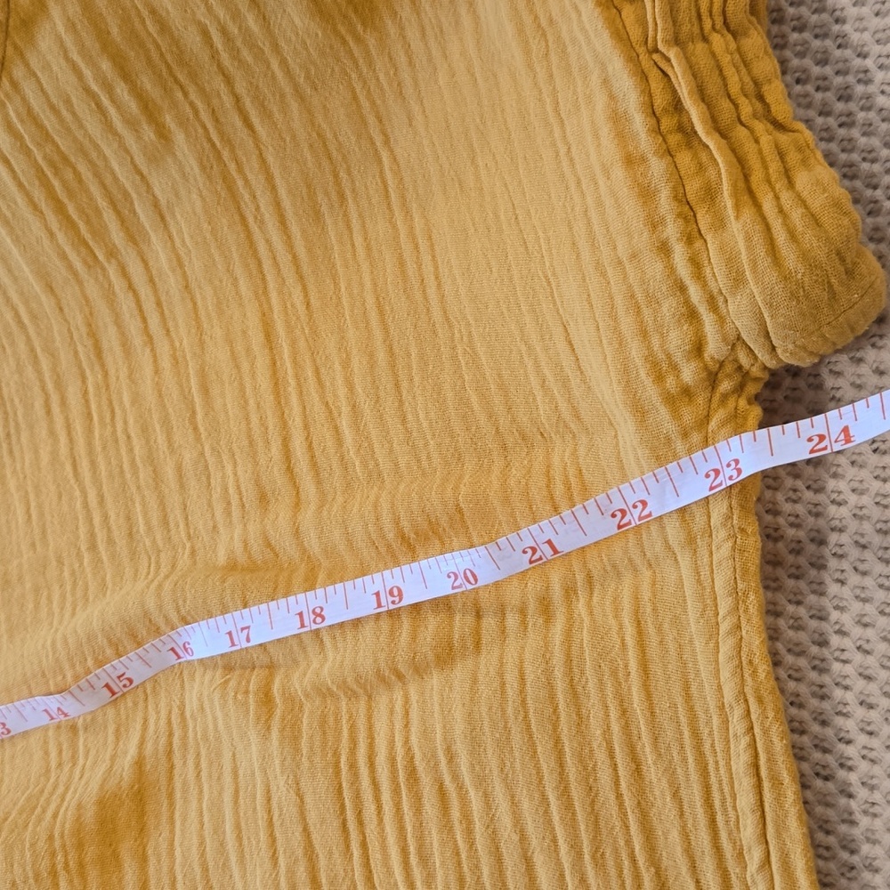 Eileen Fisher Yellow Cap Sleeve Dress, Pockets, Fringe Bottom, Fits Up To 1x - Picture 6 of 9